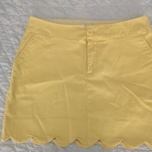 Crown And Ivy Yellow Scallop Hem Women's Skort / Skirt /Shorts Size 6